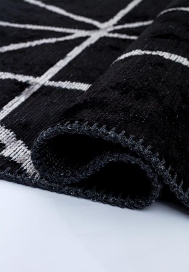 Black & Grey Lush Geometric Area Rug