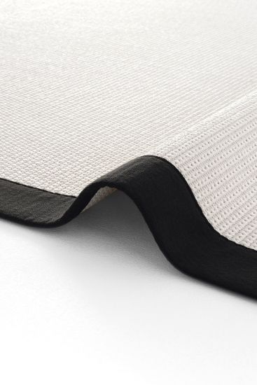 Sisal85 Beige Cream Plain Bordered Bedroom Rug