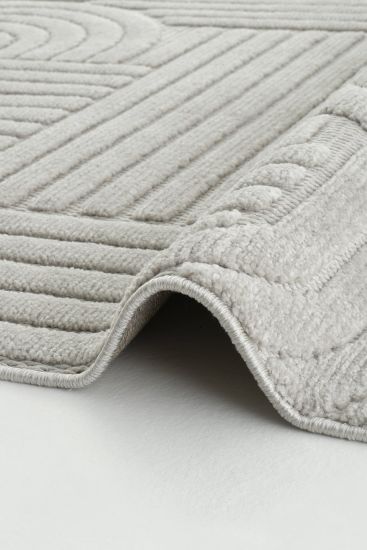 Stoprin Grey Modern Geometric Area Rug