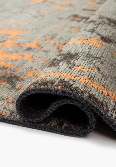 Celesta Brown & Orange Abstract Area Rug