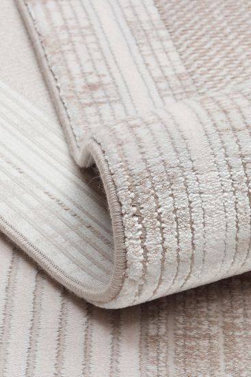 Quaptin Cream Beige Modern Bordered Living Room Rug