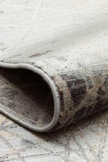 Quaptin Grey Charcoal Modern Distressed Bedroom Rug