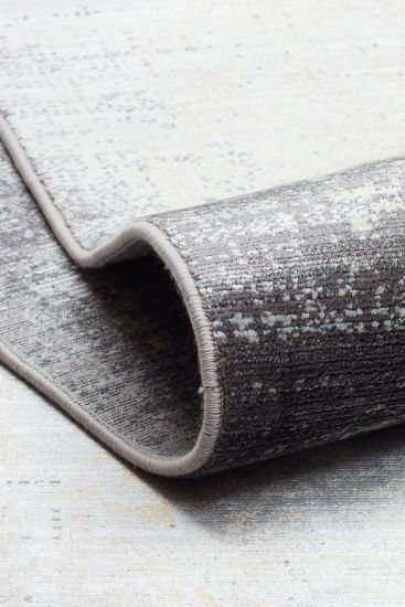 Quaptin Grey Charcoal Modern Distressed Indoor Rug