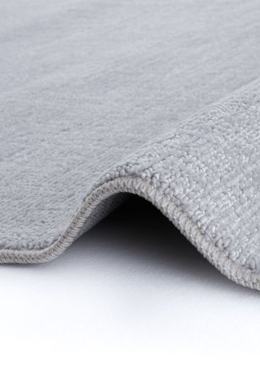 Maptren Grey Plain Bedroom Rug