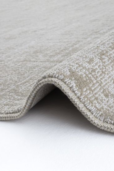 Maptren Beige Grey Modern Plain Area Rug
