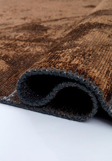 Saffron Brown & Grey Abstract Living Room Rug