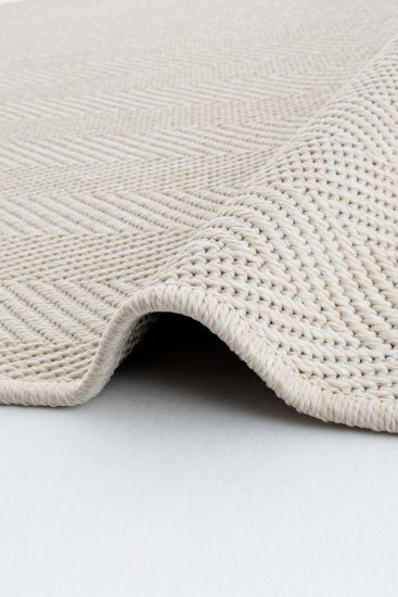 Miptano Cream Chevron Living Room Rug