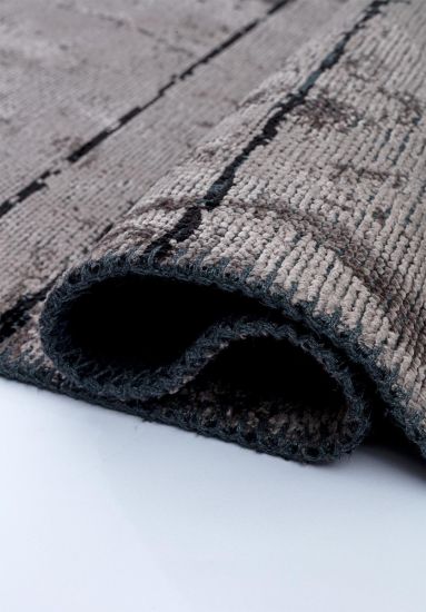 Grey & Black Saffron Outdoor Abstract Rug