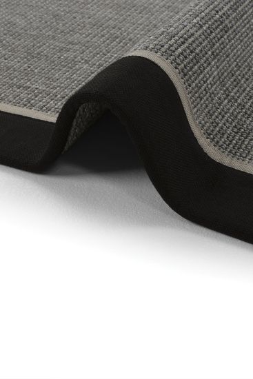 Sisal85 Black Charcoal Modern Plain Bedroom Rug