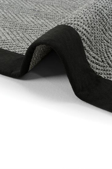 Sisal85 Modern Plain Black Charcoal Bedroom Rug