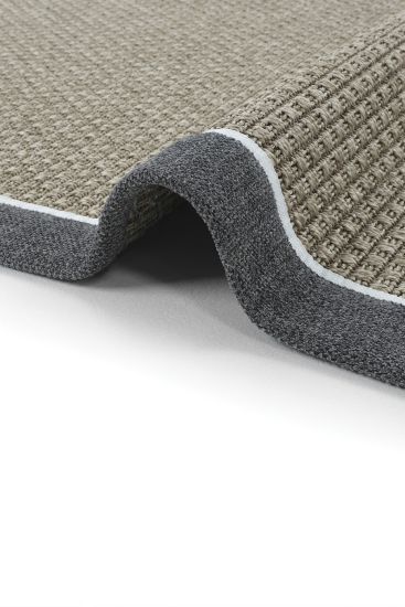 Sisal85 Black Grey Plain Bedroom Rug
