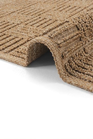 Mirage85 Beige Brown Geometric Patterned Outdoor Area Rug