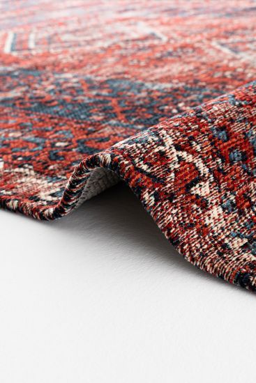 Maptilo Red Multicolour Modern Persian & Oriental Bedroom Rug