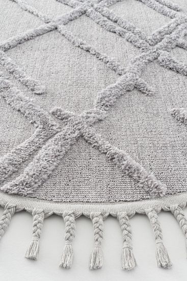 Paltino Grey Patterned Living Room Rug