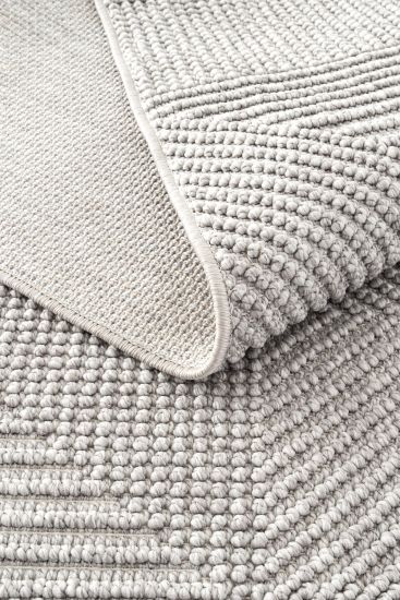 Verptal Grey Modern Patterned Bedroom Rug