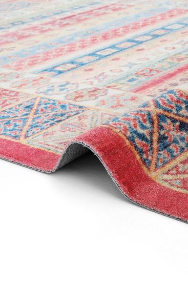 Viptrage Red Multicolour Modern Kilim Area Rug