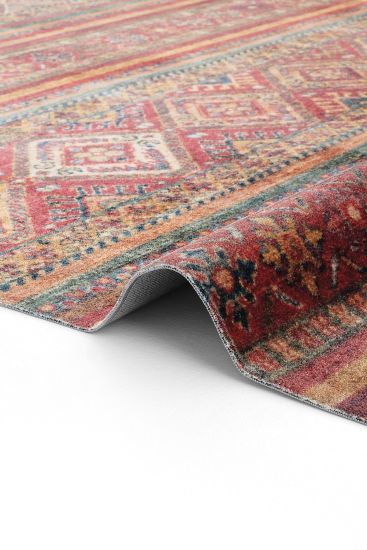 Viptrage Red Multicolour Bohemian Living Room Rug