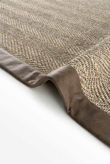 Jute & Sisal Bordered Outdoor Area Rug Brown Sipatal
