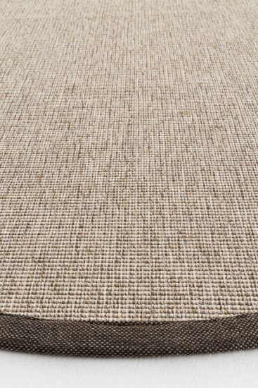 Sipatal Beige Brown Jute & Sisal Bordered Outdoor Area Rug