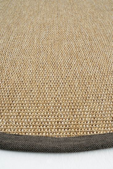 Sipatal Brown Black Jute & Sisal Bordered Outdoor Area Rug