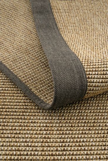 Sipatal Jute & Sisal Bordered Brown Black Outdoor Area Rug