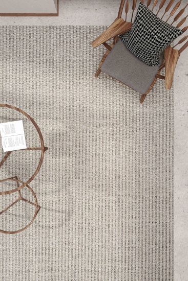 Miptano Grey Plain Stripes Living Room Rug