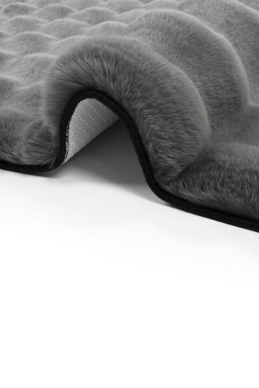 Bubble85 Grey Black Sheepskin Indoor Rug