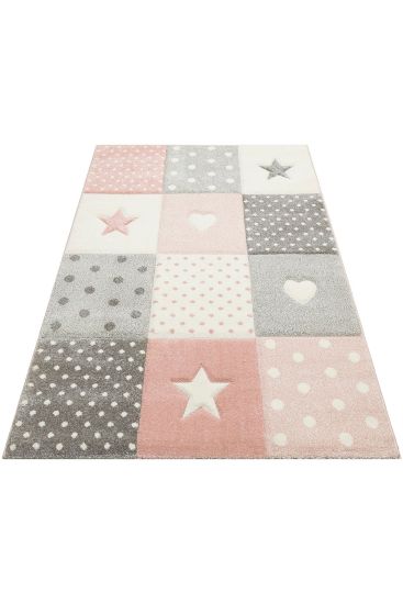 Cooptik Pink Cream Kids Area Rug