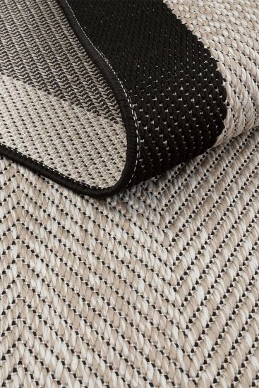 Easy85 Beige Grey Plain Bordered Area Rug