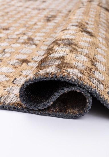 Brown & Beige Tapestry Abstract Area Rug