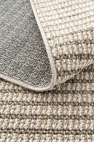 Eltipa Cream Grey Modern Stripes Area Rug