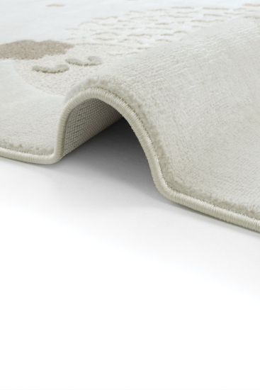 Smile85 Cream Beige Kids Patterned Bedroom Rug