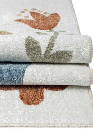 Boreal Cream and Blue Kids' Rug