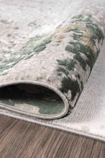 Galleria Cream Green Abstract Living Room Rug
