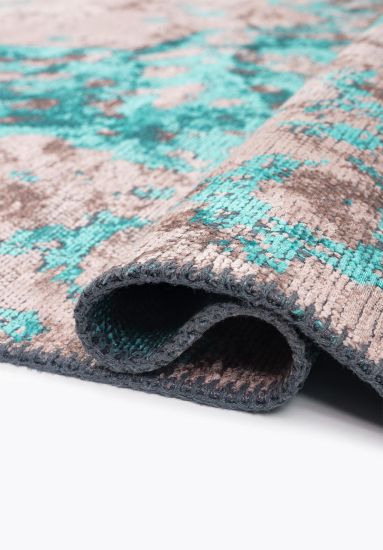 Brae Green & Brown Abstract Living Room Rug