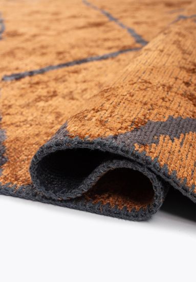 Orange & Brown Croft Abstract Area Rug