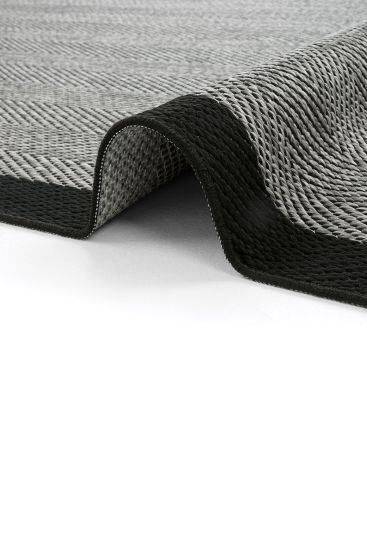 Smart85 Grey Black Plain Living Room Rug
