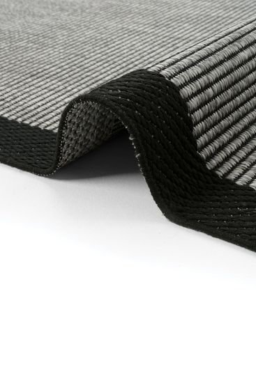 Smart85 Plain Grey Black Living Room Rug