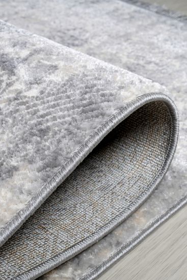 Nova Grey Distressed Abstract Runner Rug