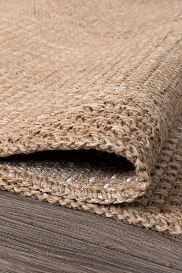 Rosalina Brown Jute Outdoor Trellis Rug