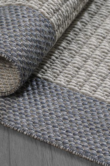 Sirius Grey Blue Bordered Outdoor Flatweave Rug