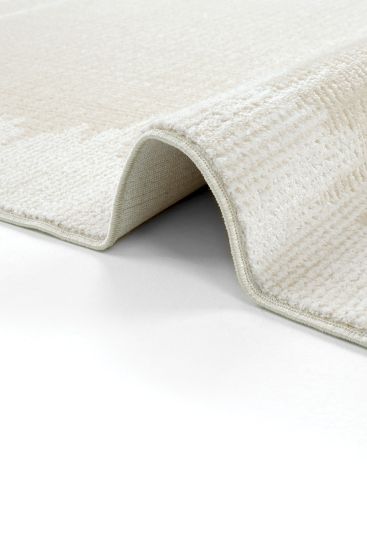 Arezzo85 Beige Cream Patterned Bedroom Rug