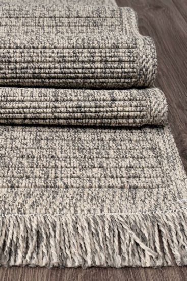 Vesper Grey Charcoal Scandi Outdoor Flatweave Rug