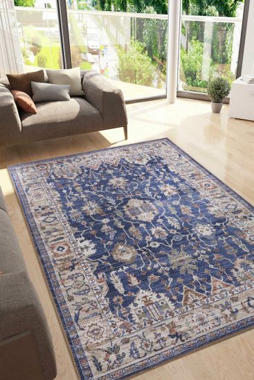 Baskili Blue Beige Persian & Oriental Indoor Rug