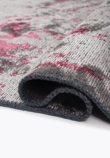 Grey & Red Abstract Celesta Living Room Rug