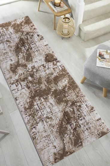 Myrren Brown Cream Abstract Indoor Rug