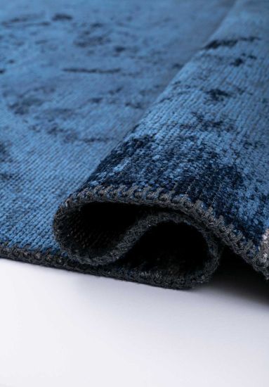 Hearthfire Blue & Grey Abstract Dining Room Rug