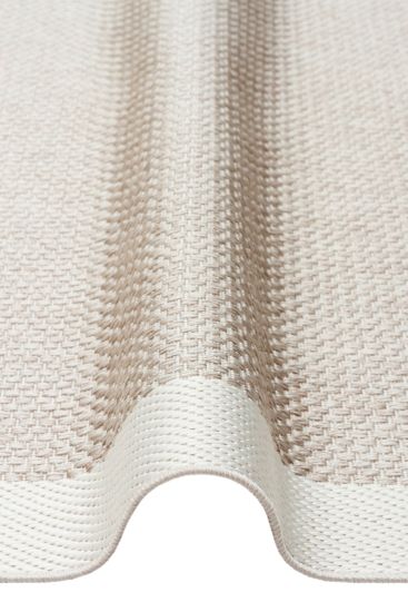 Grande85 Beige Cream Plain Bordered Area Rug