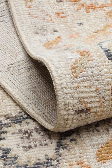 Patara85 Beige Patterned Bordered Living Room Rug