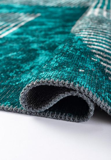 Wicklow Green & Grey Geometric Area Rug